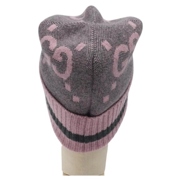 GUCCI GG Canvas Knitted Fabrics Cap Cashmere M Pink 676827 Auth am8353 main image 16